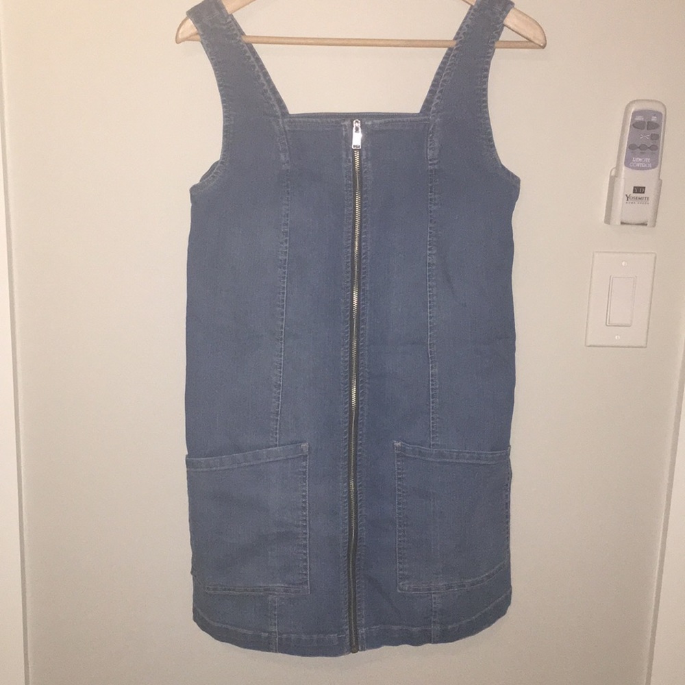 zip up guess denim mini dress